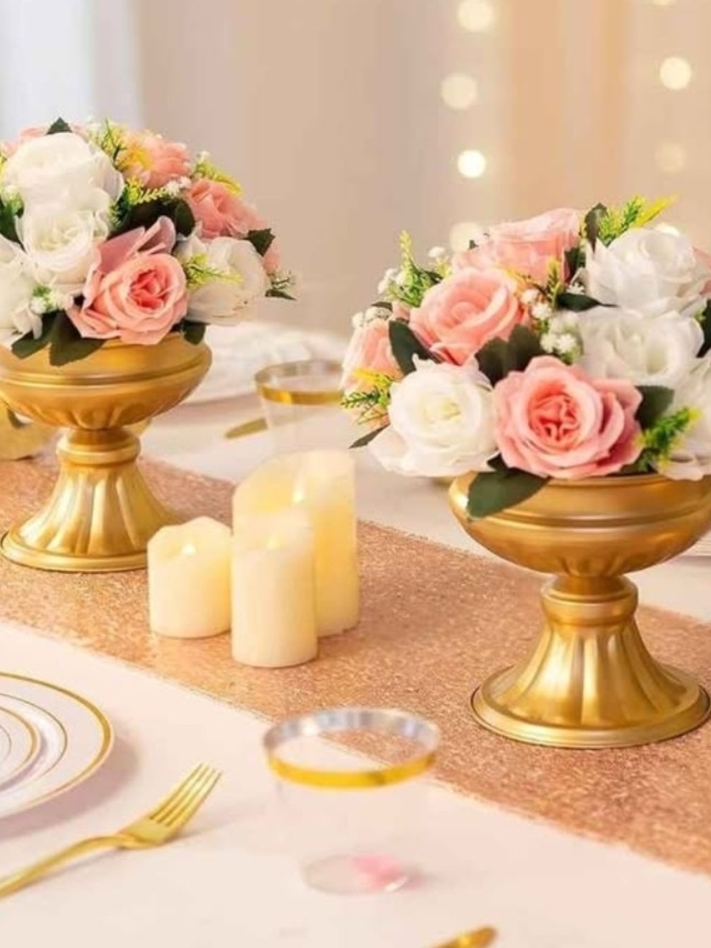 12 piece short trumpet table centerpieces vases wedding supplies *new*